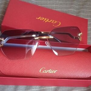 Cartier Gold and Blue Sunglasses
